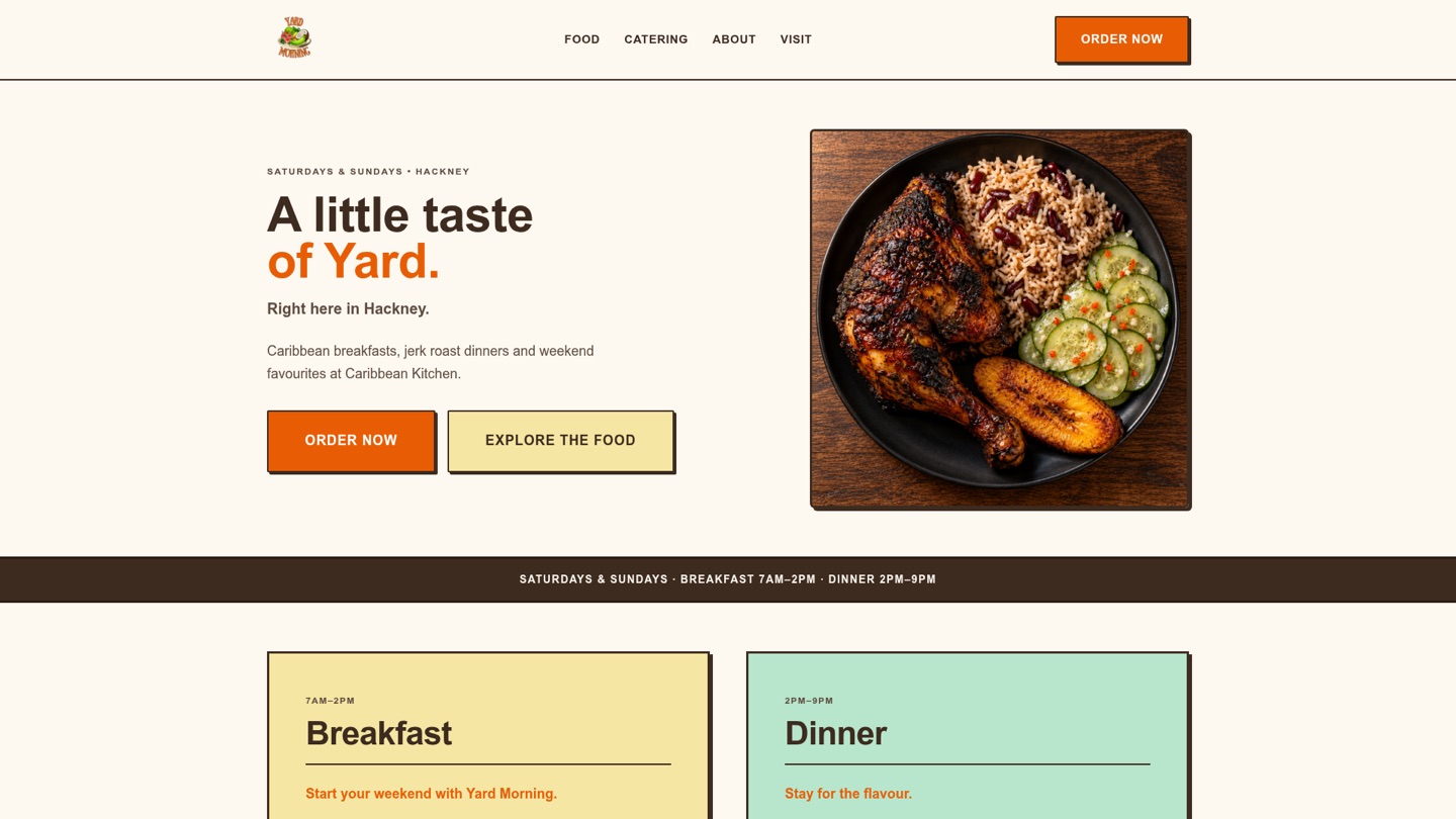 Yard Morning website homepage